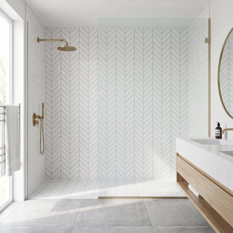 Cotton Matte Chevron Ceramic Tiles 2x6 by Stonetiledepot