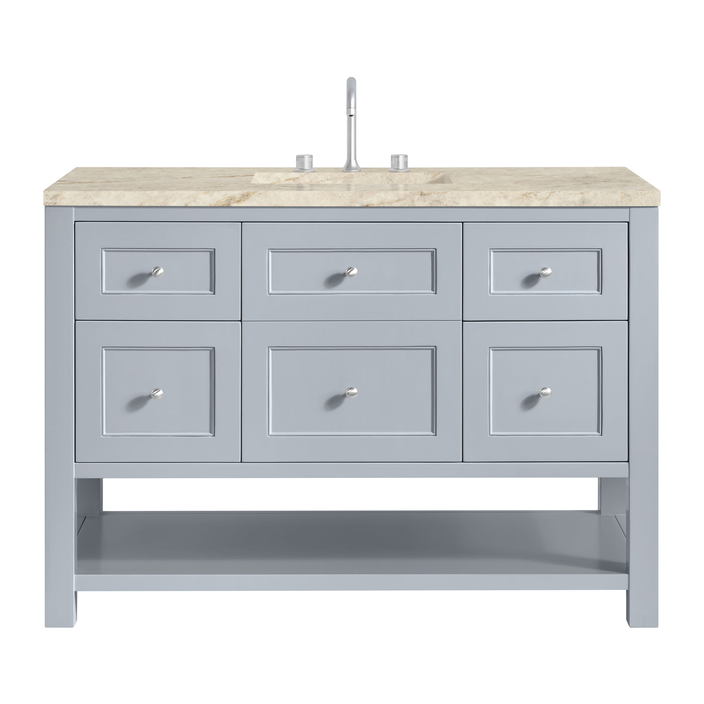 James Martin Breckenridge 48" Single Bathroom Vanity, Serenity Blue with Tajnar countertop