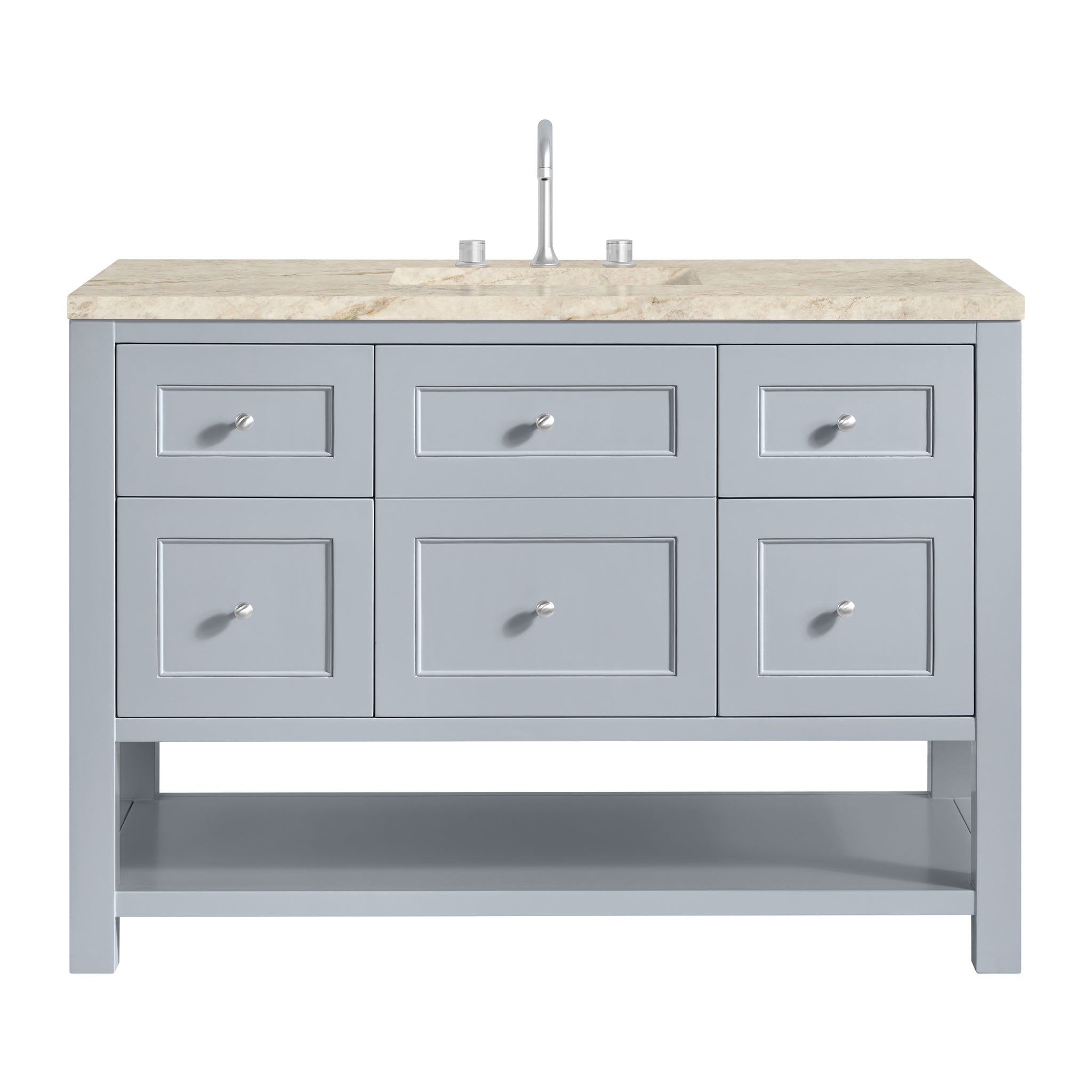 James Martin Breckenridge 48" Single Bathroom Vanity, Serenity Blue with Tajnar countertop