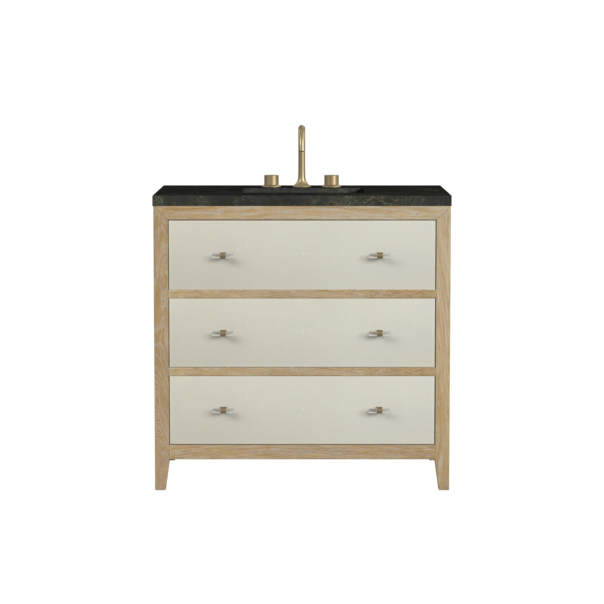 James Martin Celeste 36" Single Bathroom Vanity, Sunwashed Oak with Embossed Shagreen Drawer Fronts, view 40