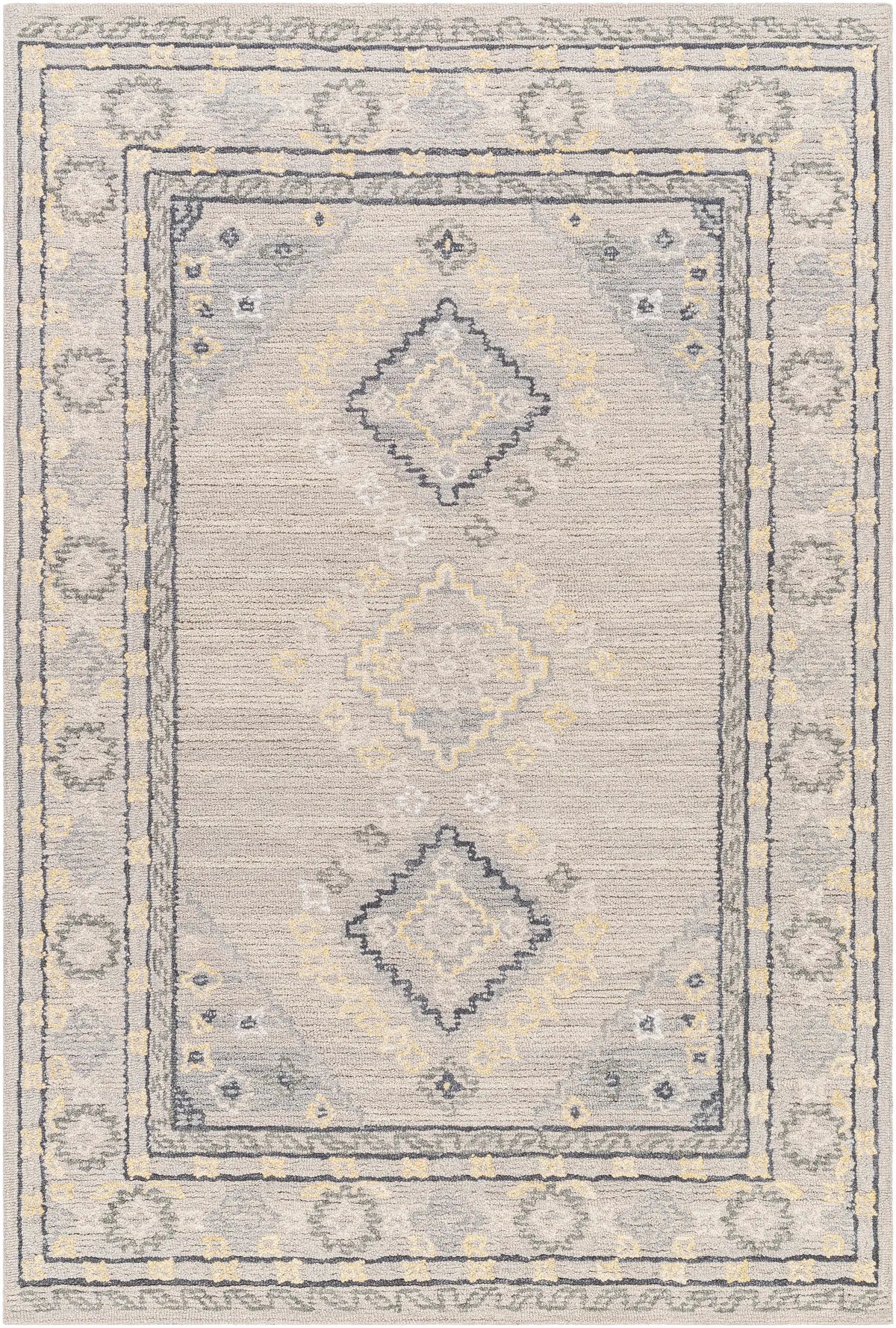 Alena Gray Wool Blend Area Rug - Clearance