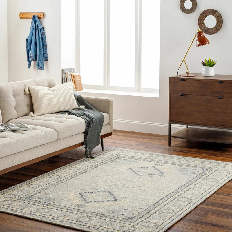 Alena Gray Wool Blend Area Rug - Clearance by Boutique Rugs