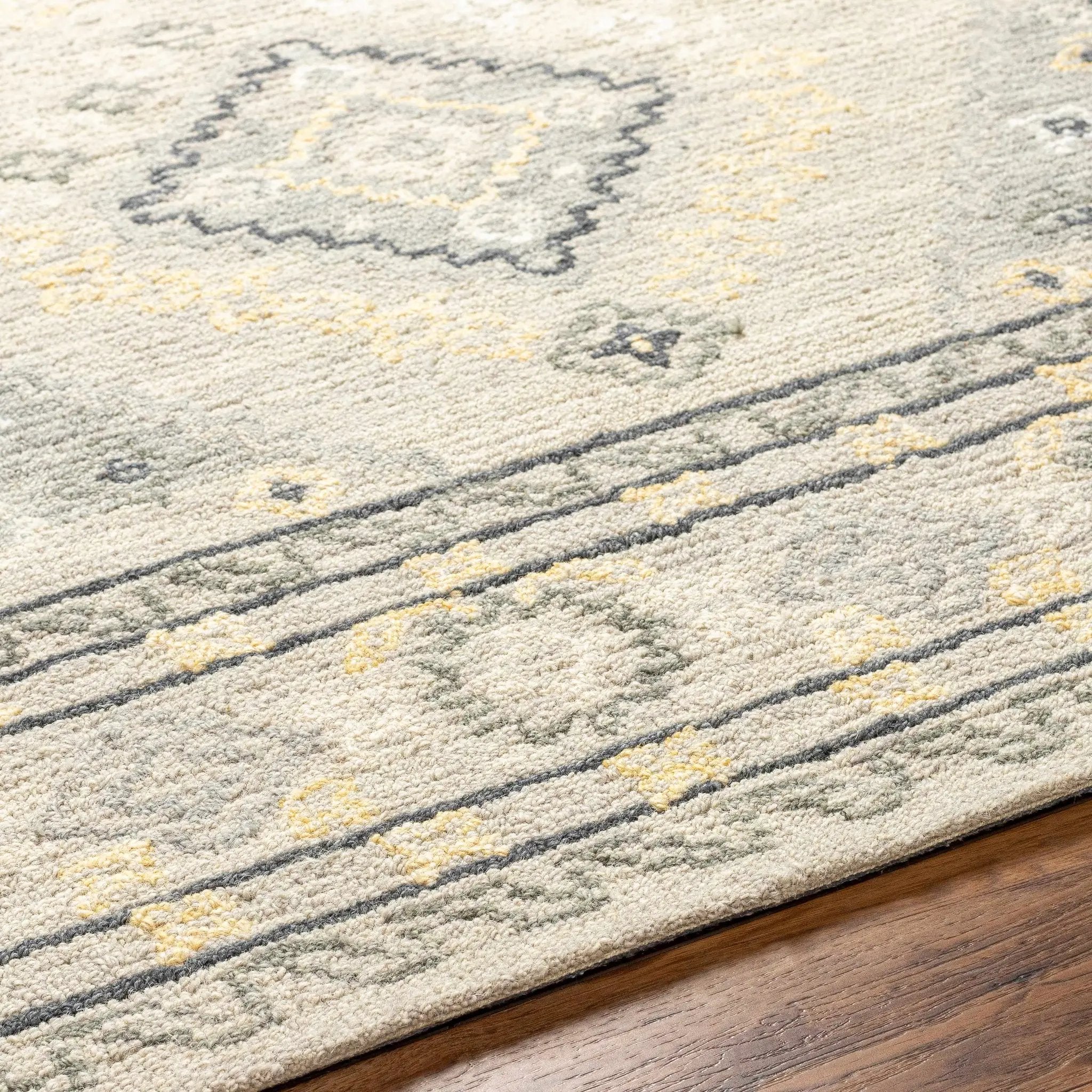 Alena Gray Wool Blend Area Rug - Clearance by Boutique Rugs