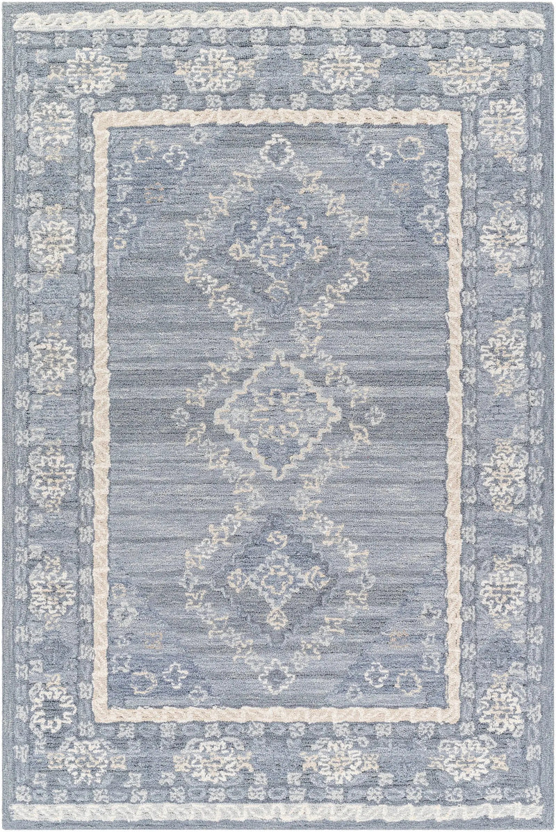 Alena Gray Blue Wool Blend Area Rug - Clearance by Boutique Rugs