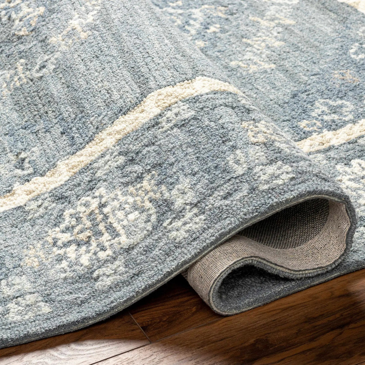 Alena Gray Blue Wool Blend Area Rug - Clearance, photo 4 of 6