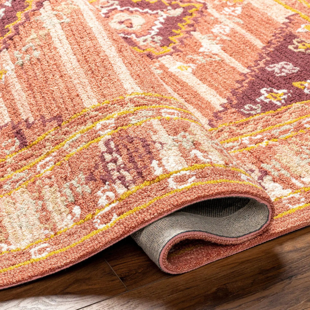 Alena Peach Wool Blend Area Rug - Clearance, photo 4 of 7