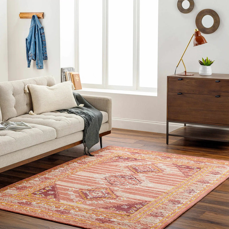 Alena Peach Wool Blend Area Rug - Clearance by Boutique Rugs