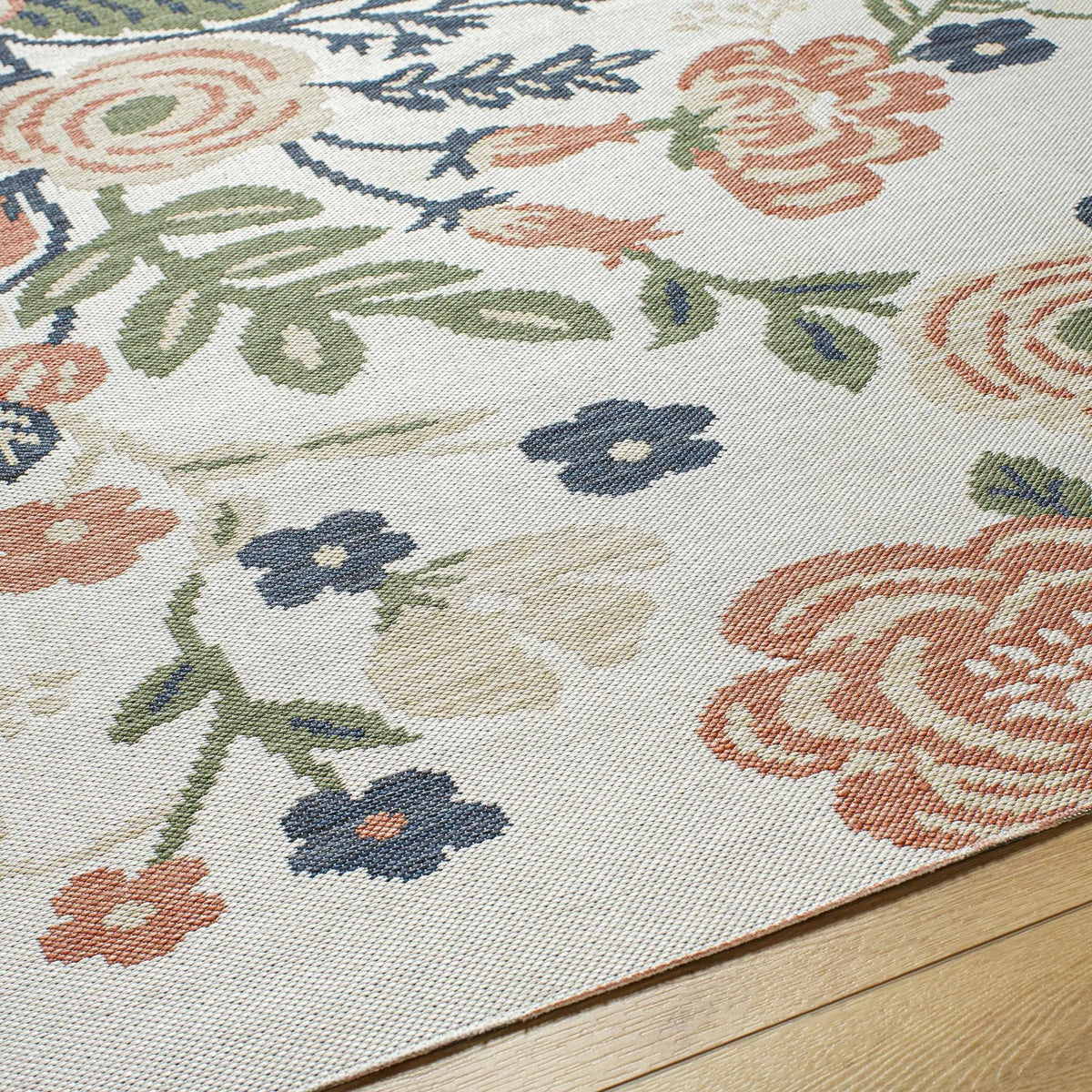 Ponto Cream & Green Floral Outdoor Area Rug - Clearance, photo 4 of 5