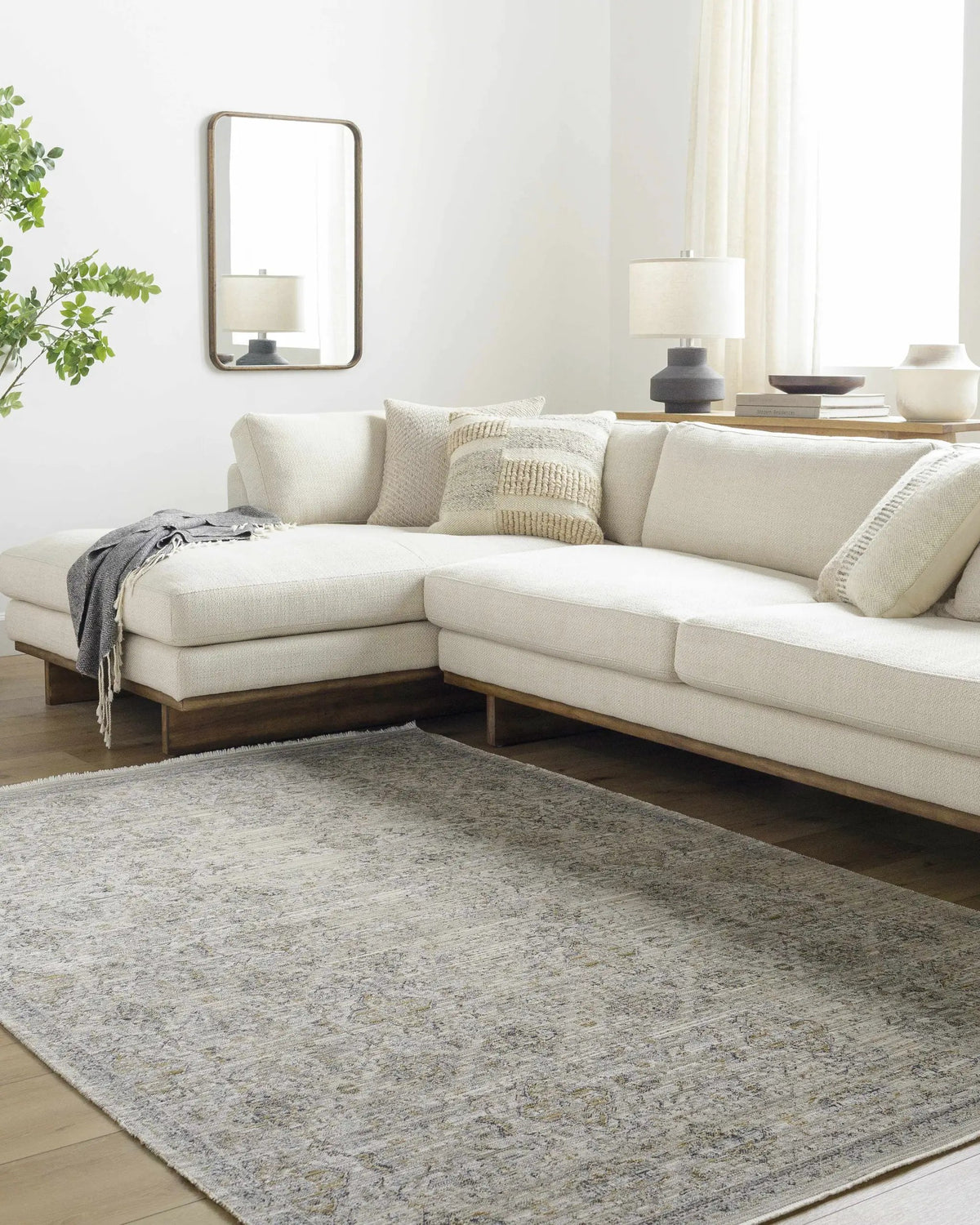 Ren Outdoor Machine Woven Becki Owens x LIVABLISS BOMG-2306 Washable Area Rug, installed in a room 3
