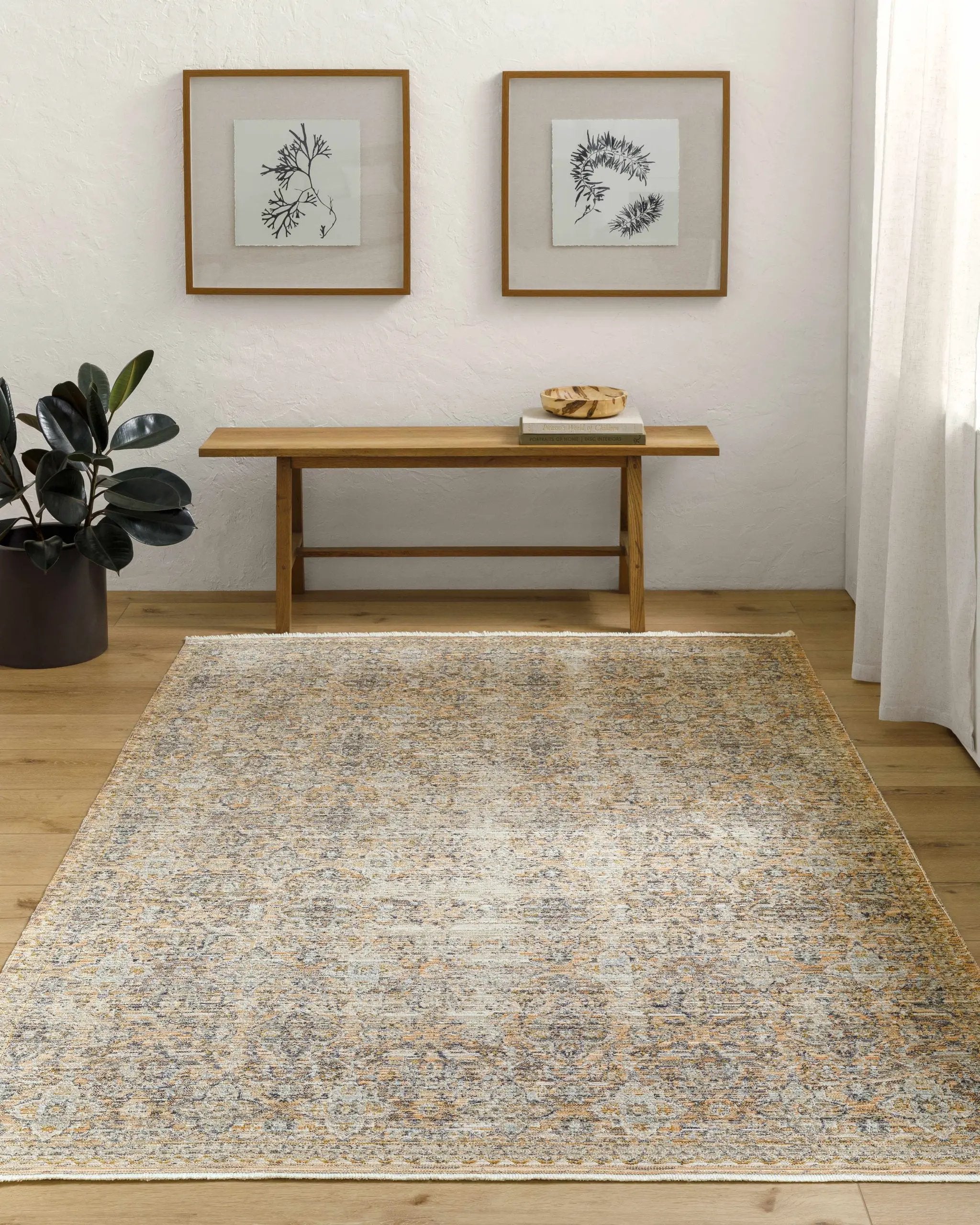 Margaret Beige & Blue Washable Outdoor Rug - Becki Owens x Livabliss - Clearance by Boutique Rugs