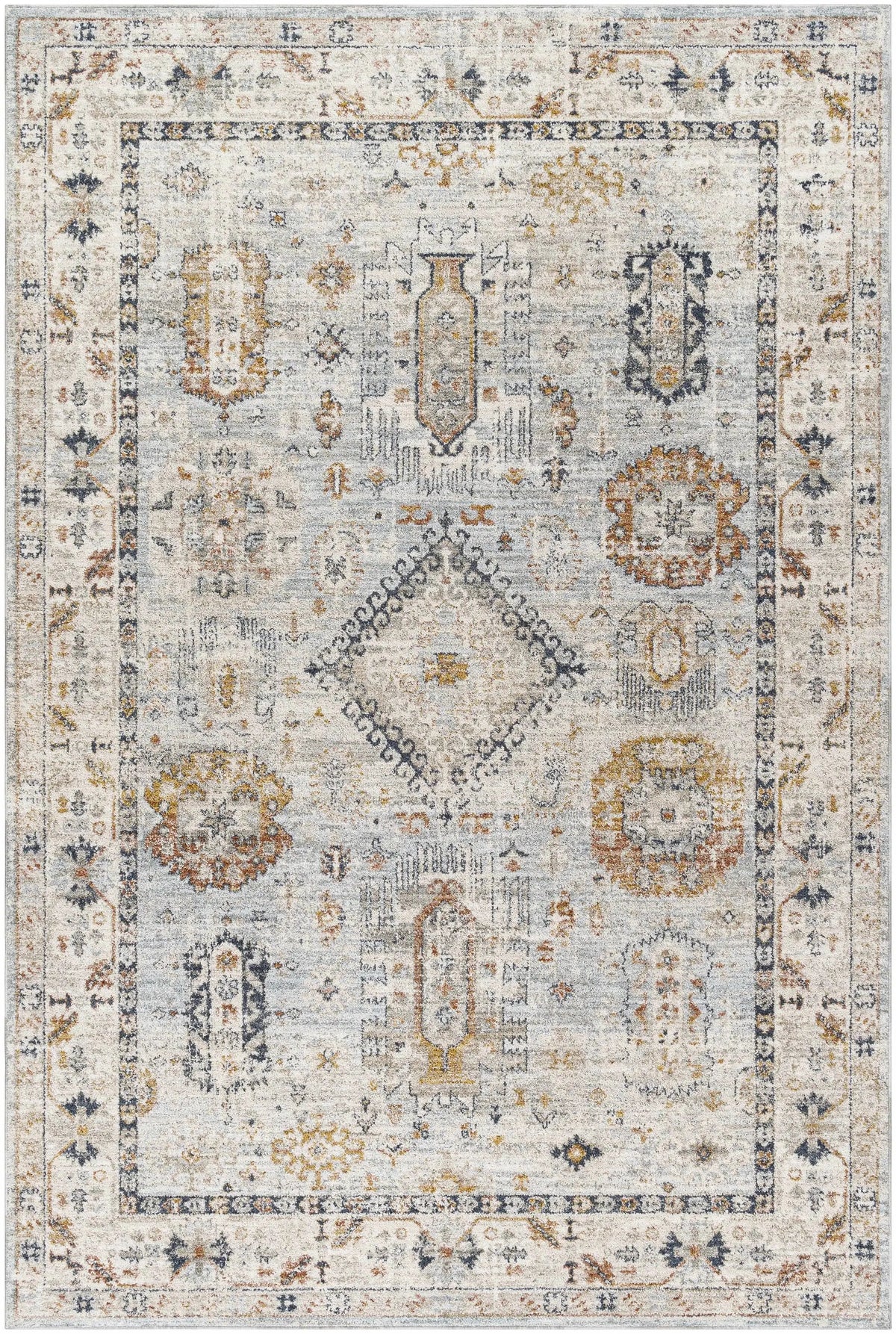 Kamau Cream & Blue Area Rug - Clearance