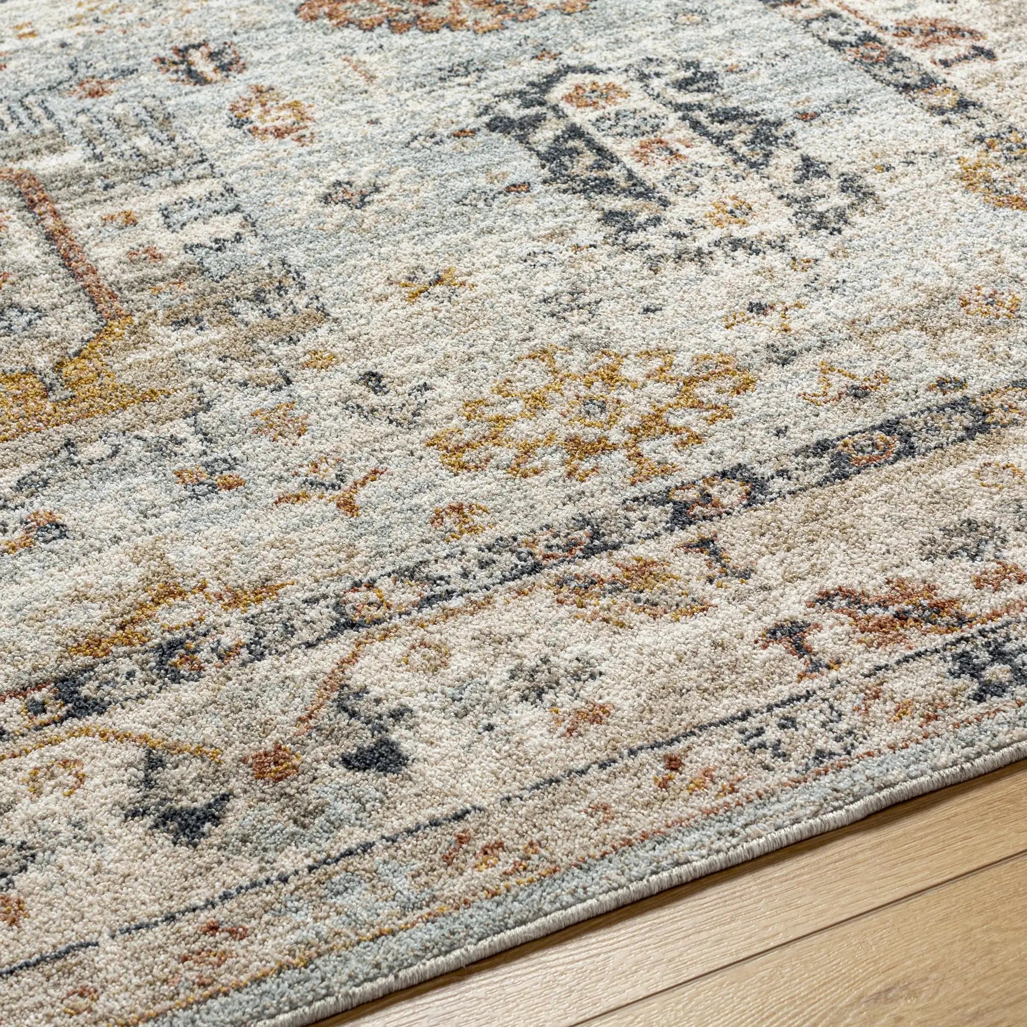 Kamau Cream & Blue Area Rug - Clearance by Boutique Rugs