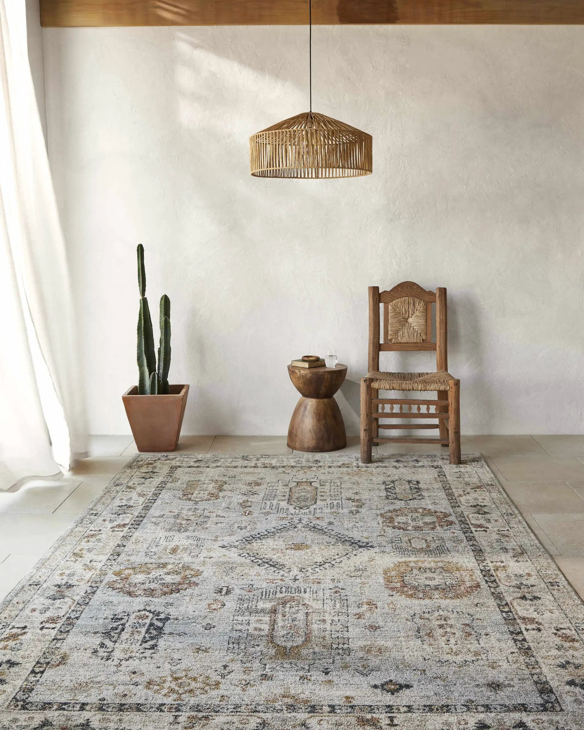 Kamau Cream & Blue Area Rug - Clearance, installed in a room 4