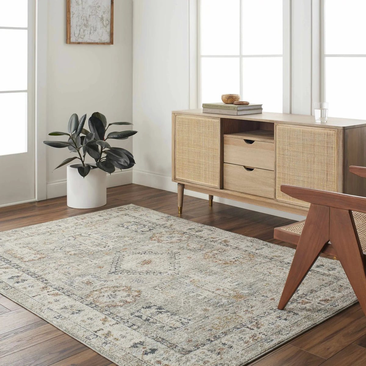 Kylia Area Rug, installed in a room