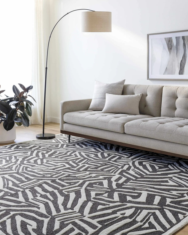 Avian Black Wool Area Rug by Boutique Rugs