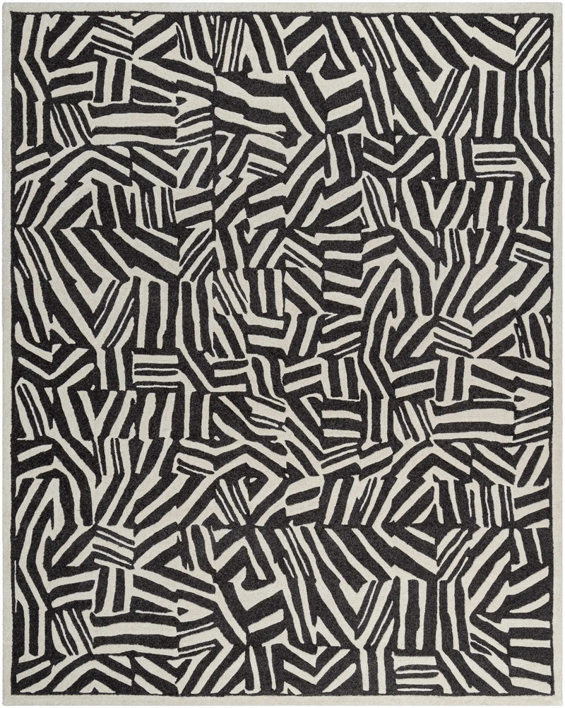 Avian Black Wool Area Rug by Boutique Rugs