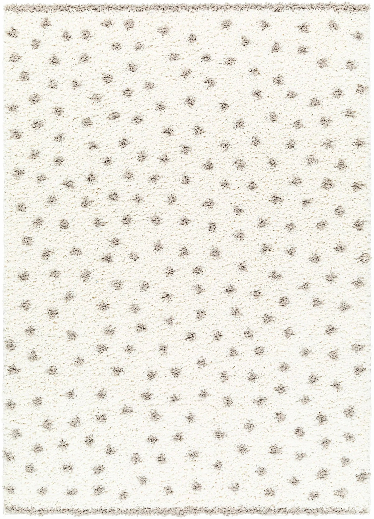 Chaia Dotted Cream & Gray Plush Area Rug - Clearance