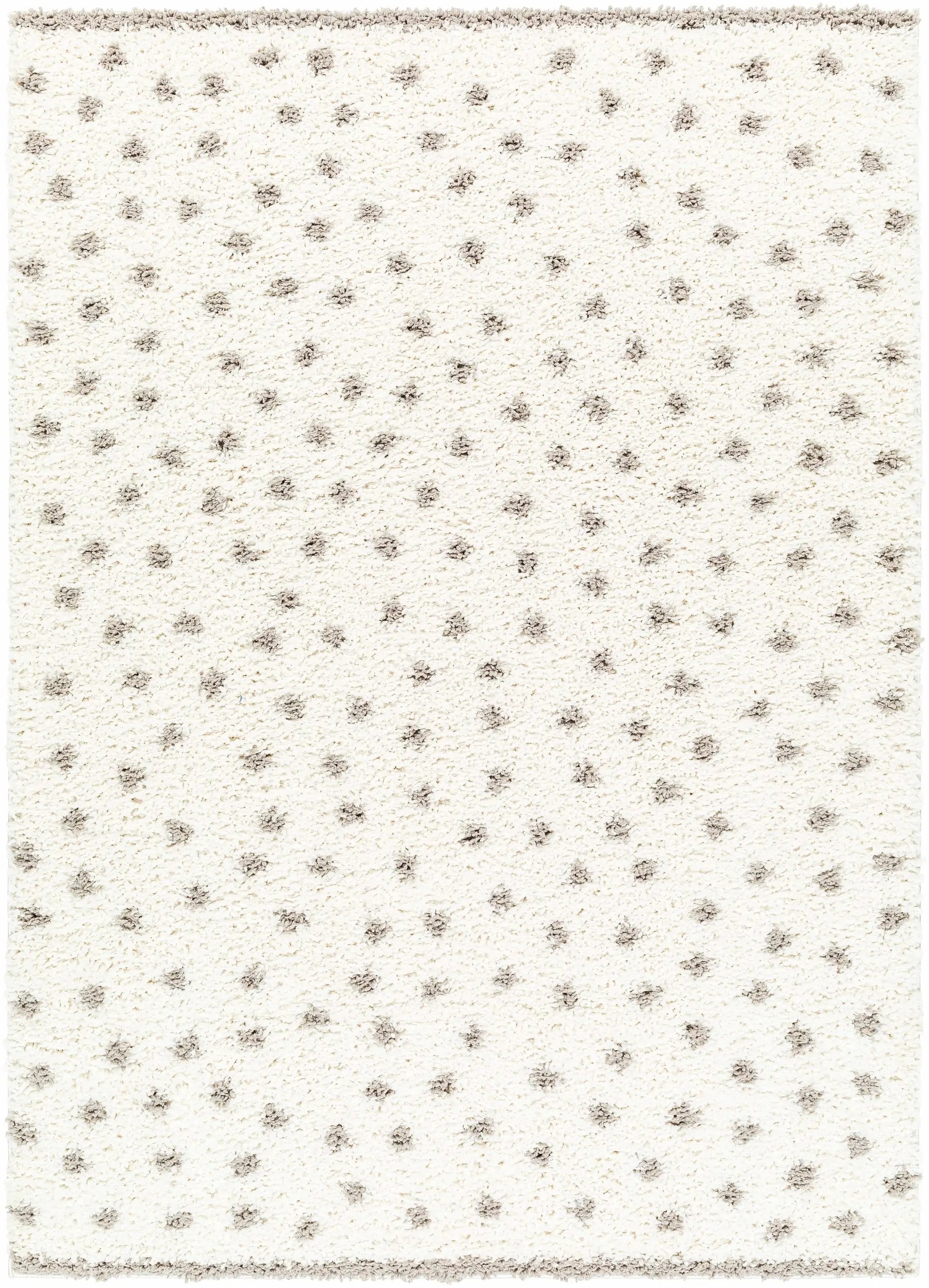 Chaia Dotted Cream & Gray Plush Area Rug - Clearance by Boutique Rugs