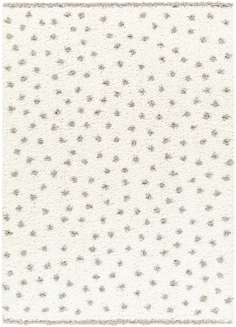 Chaia Dotted Cream & Gray Plush Area Rug - Clearance by Boutique Rugs