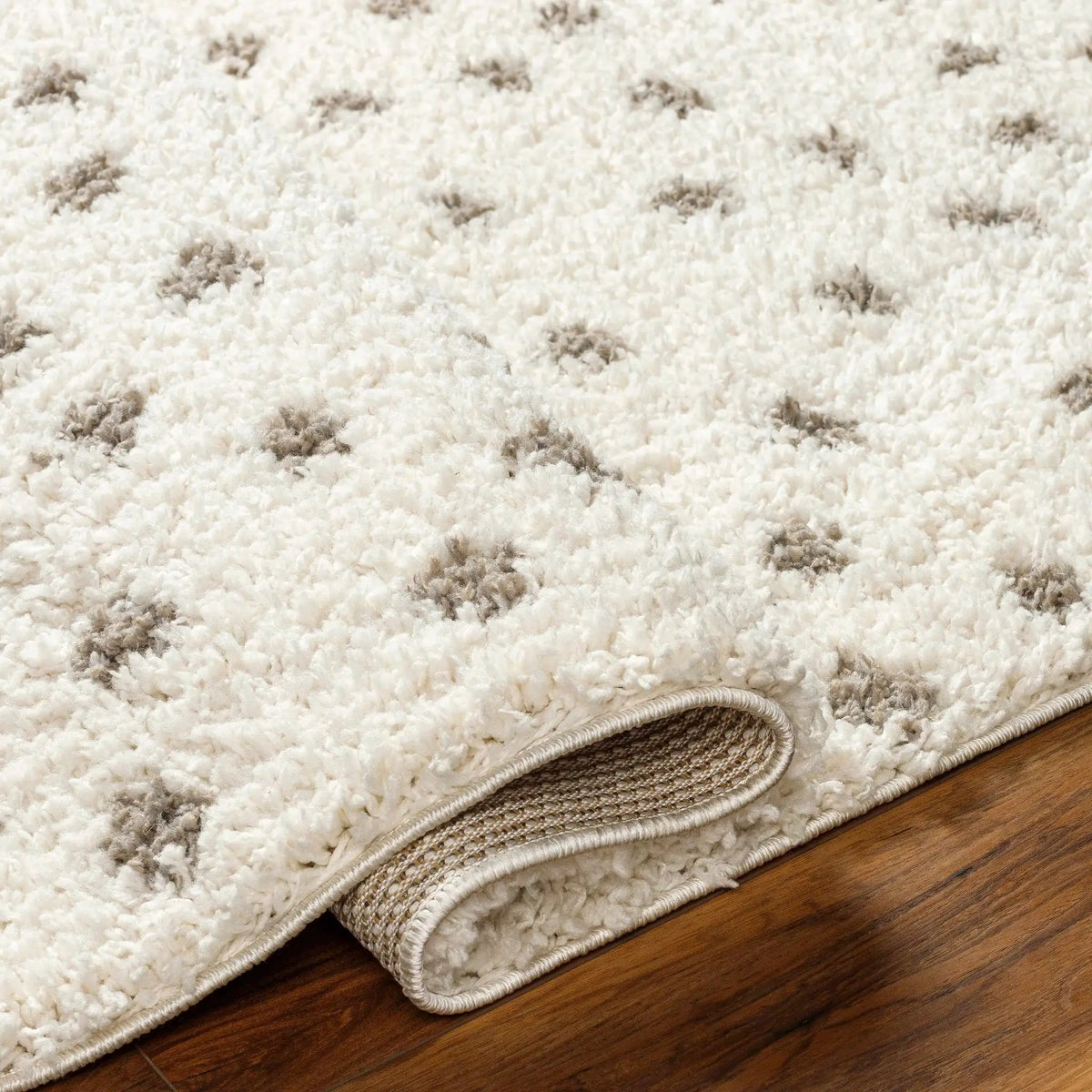 Chaia Dotted Cream & Gray Plush Area Rug - Clearance, photo 7 of 8