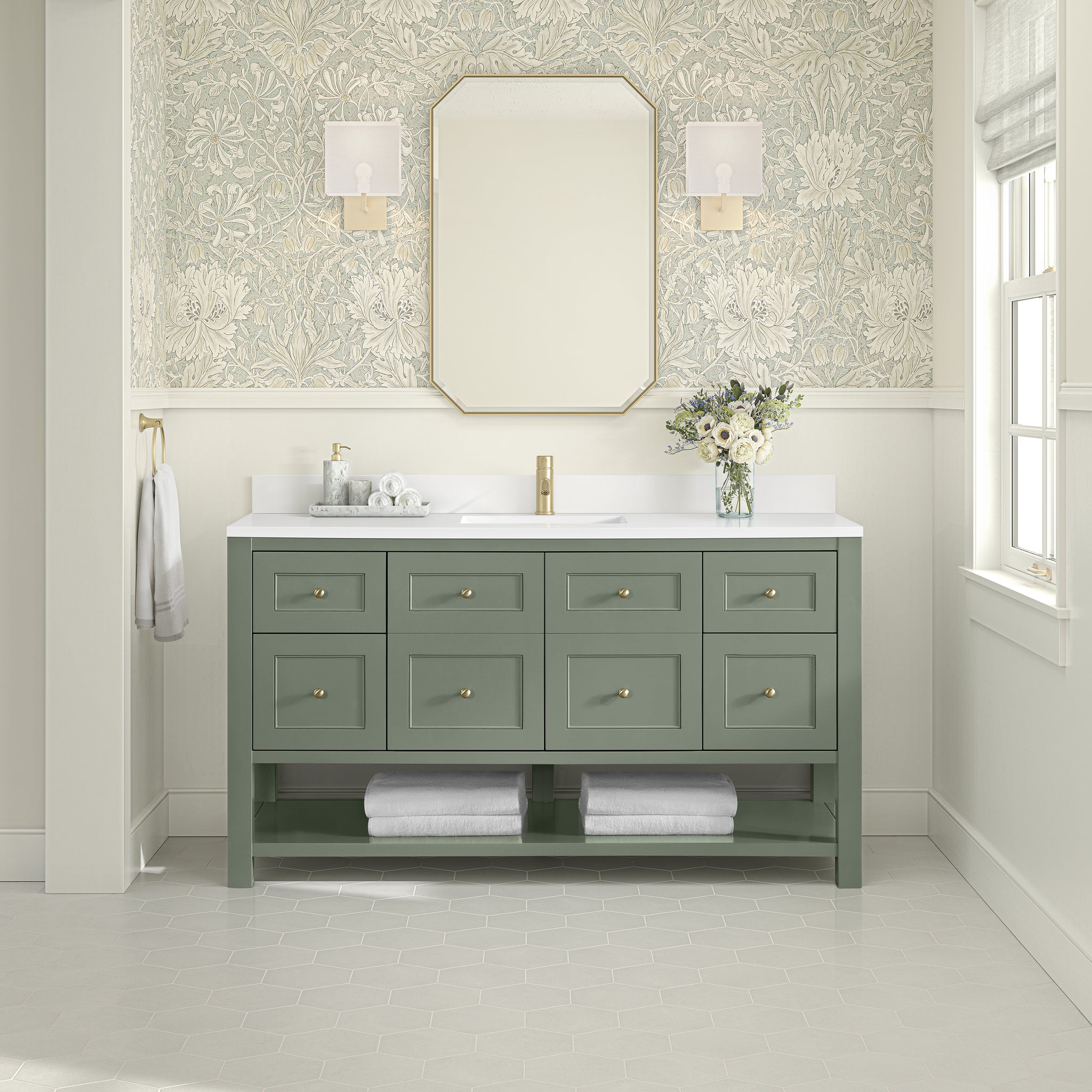 James Martin Breckenridge 60" Single Bathroom Vanity, Smokey Celadon, view 30