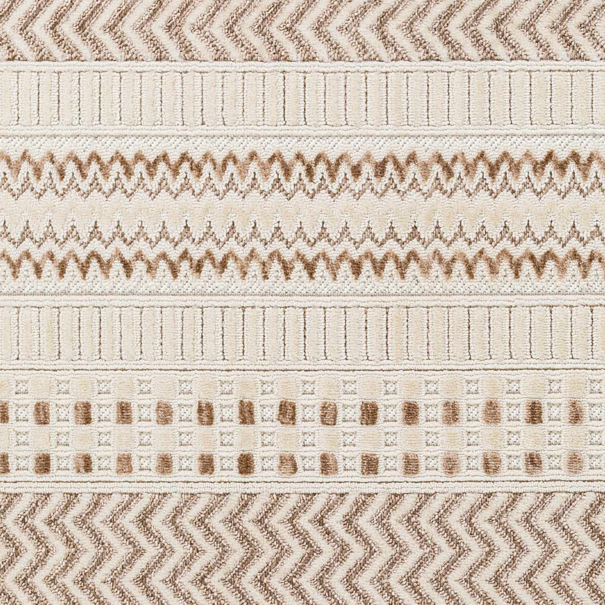Eiko Beige Textured Saxony Rug with Fringes - Clearance, sample swatch