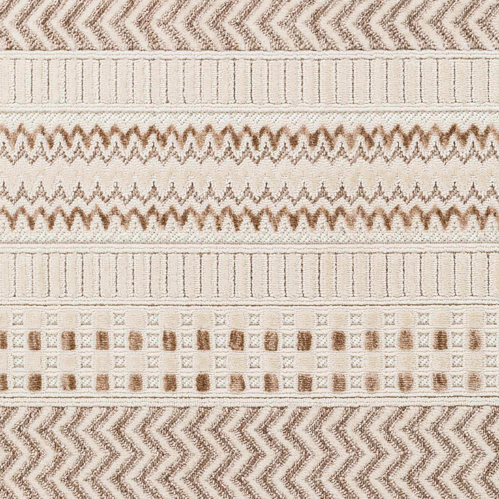 Eiko Beige Textured Saxony Rug with Fringes - Clearance by Boutique Rugs