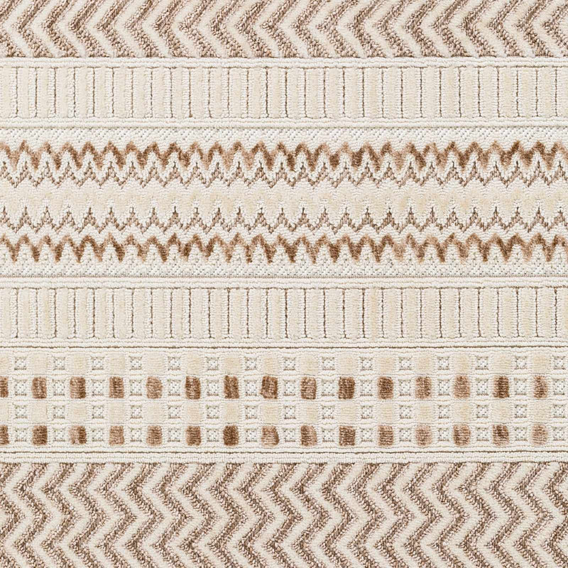 Eiko Beige Textured Saxony Rug with Fringes - Clearance by Boutique Rugs