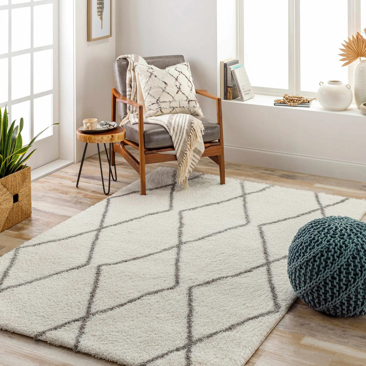 Maximiliano Area Rug, installed in a room