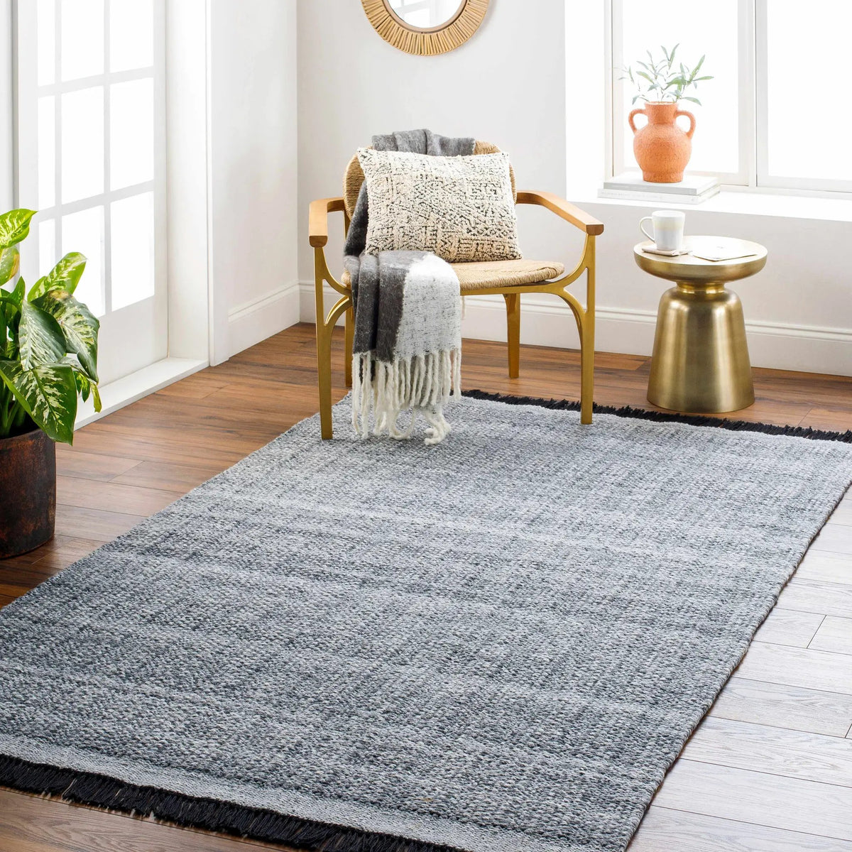 Dark Gray Anane Area Rug - Clearance, installed in a room