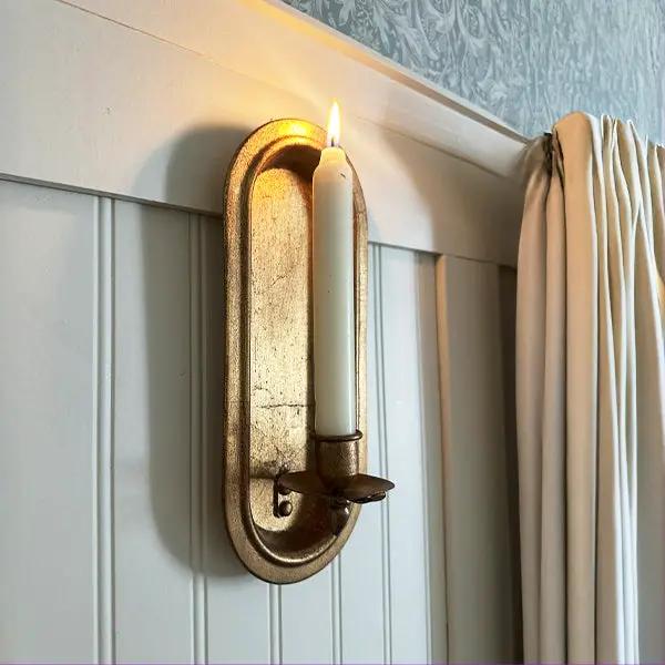 Antique Gold Taper Candle Holder Wall Sconce, Set of Two by Decor Steals