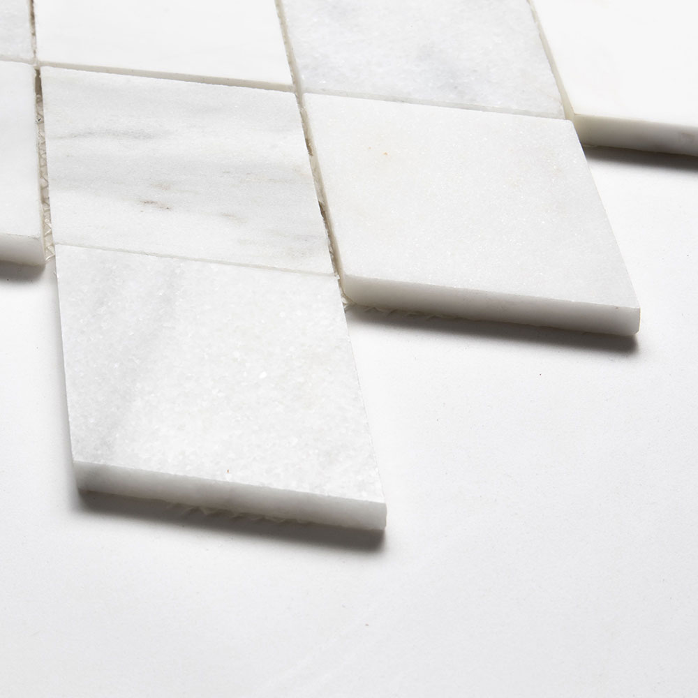 Calacata T, Carrara T, Afyon White Multi Finish Scottish Diamond Marble Mosaics 9 5/16x10 1/2 Marble Multi Finish 12x12 Mosaics — 2