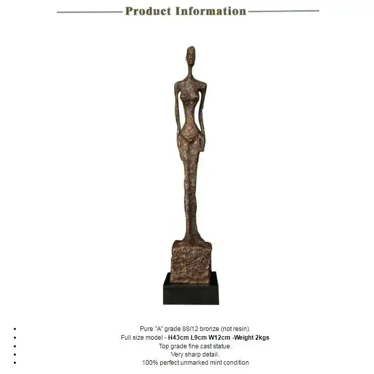 Abstract Standing Woman Brass Sculpture by House Of Avana