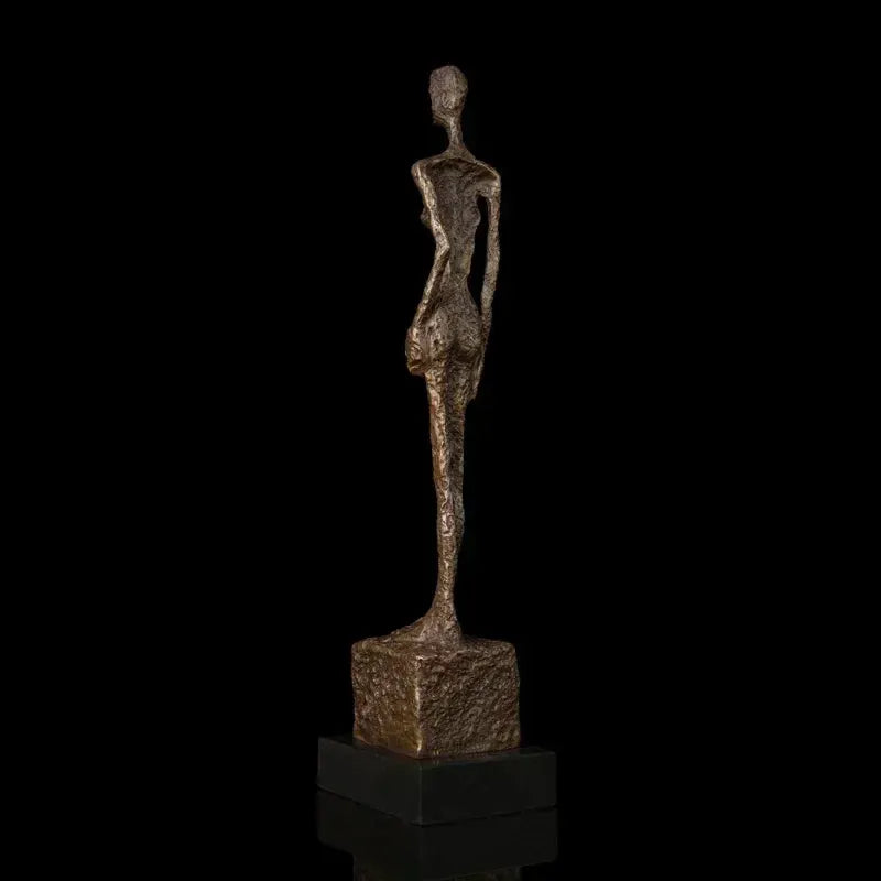 Abstract Standing Woman Brass Sculpture by House Of Avana