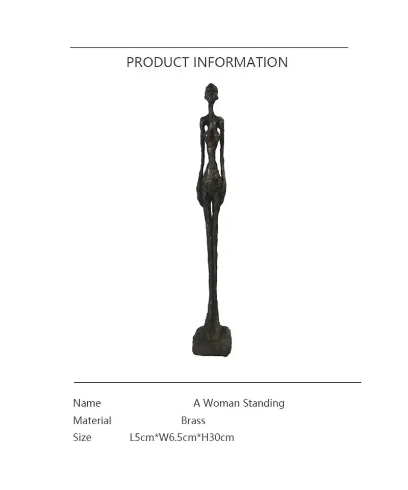 Abstract Standing Woman Brass Sculpture by House Of Avana
