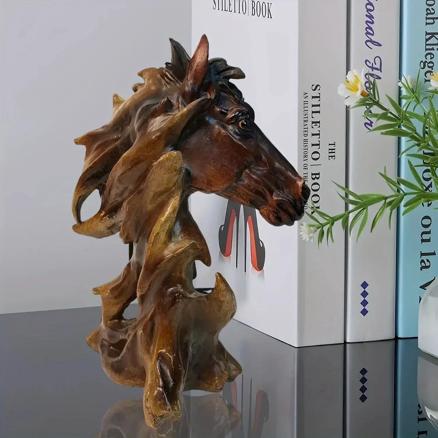 Sculpture - Decorative Metal Horse Head by House Of Avana