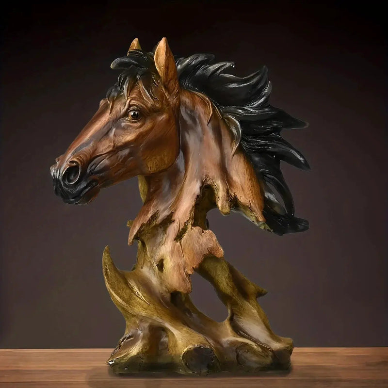 Sculpture - Decorative Metal Horse Head by House Of Avana