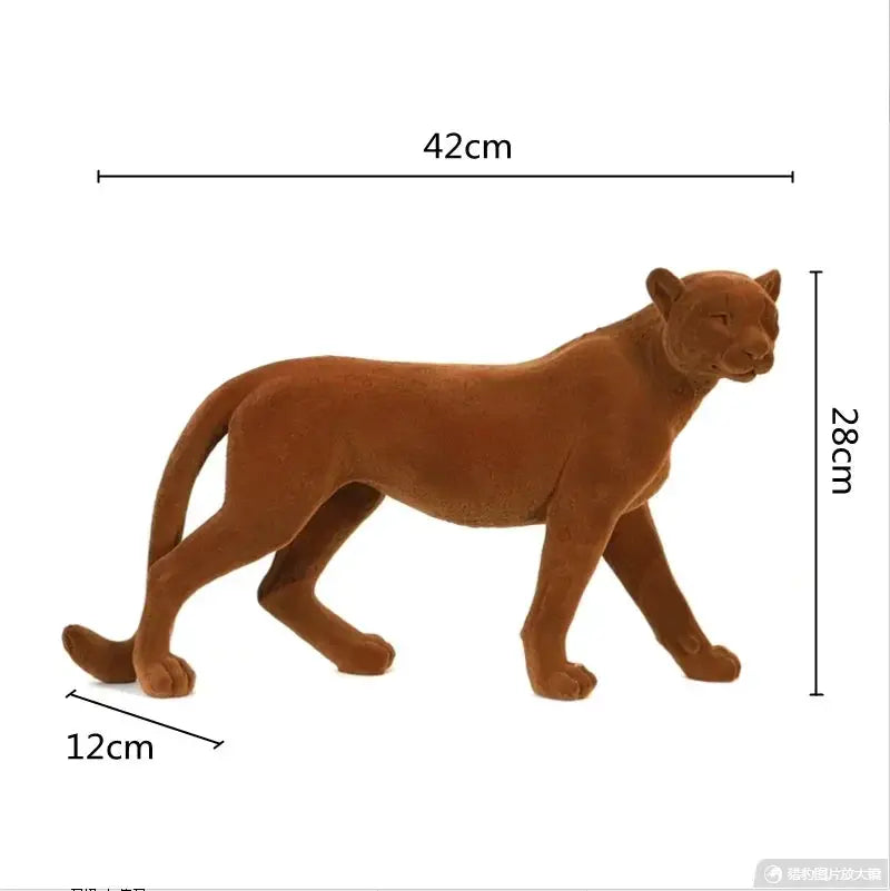 Suede Leopard Decorative Animal Sculpture by House Of Avana