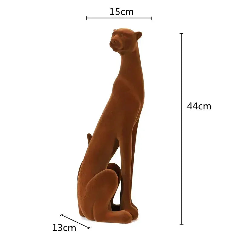 Suede Leopard Decorative Animal Sculpture by House Of Avana
