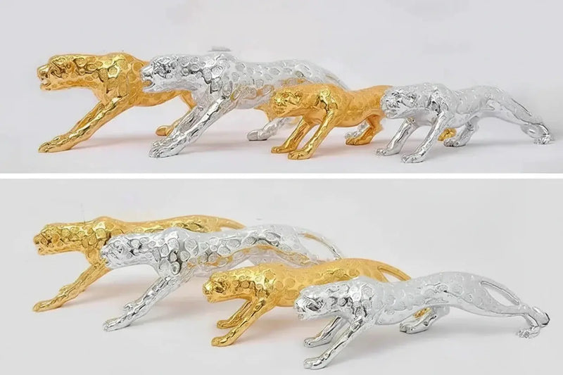 Luxury Geometric Running Panther Sculpture for Modern Home & Office Decor by House Of Avana