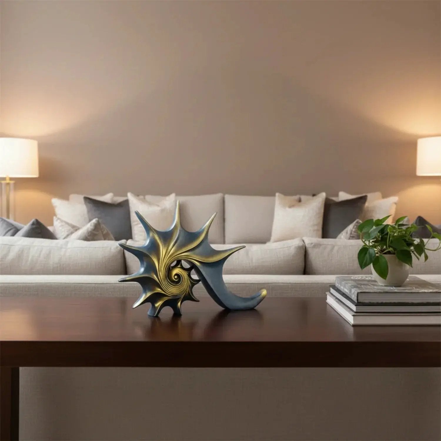 Hand-Carved Conch Shell Sculpture by House Of Avana