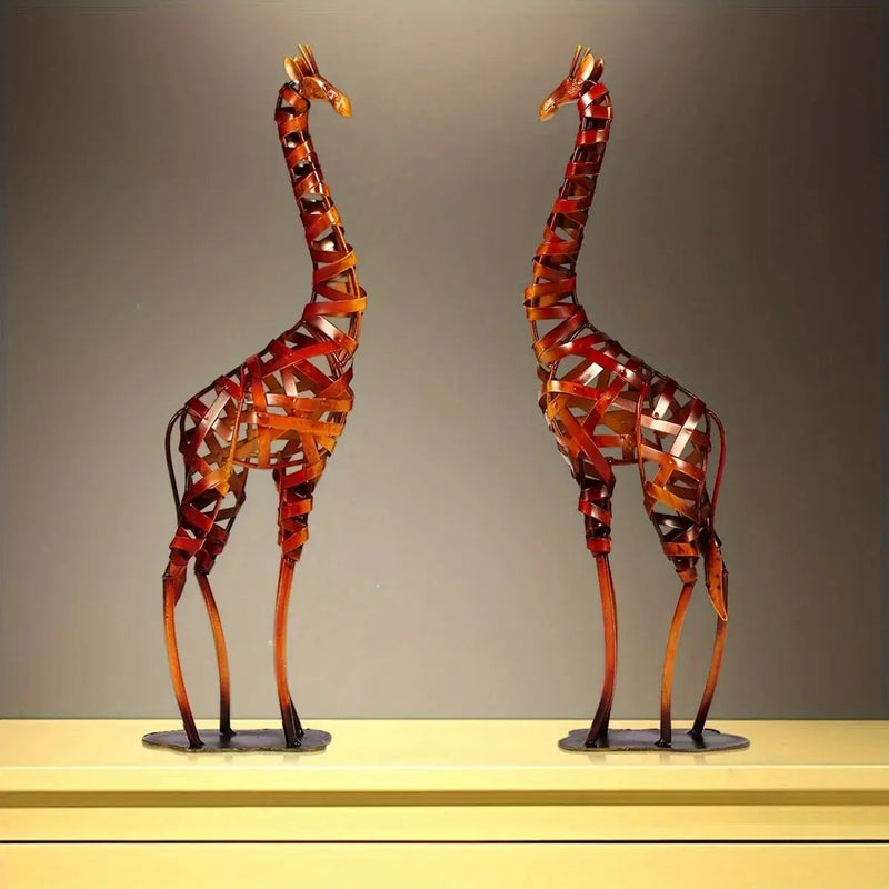 Abstract Iron Giraffe Sculpture Decorative Tabletop Accent by House Of Avana