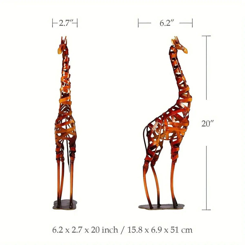 Abstract Iron Giraffe Sculpture Decorative Tabletop Accent by House Of Avana