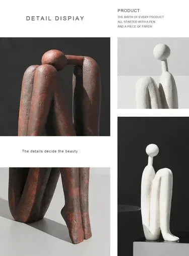 Modern Back-to-Back Abstract Couple Sculpture by House Of Avana