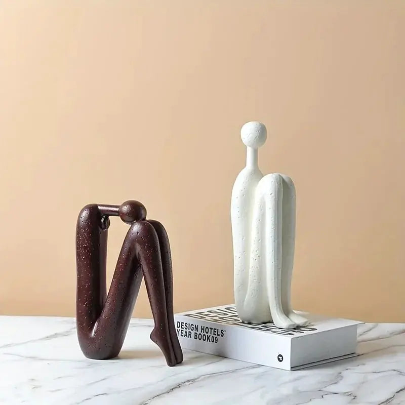 Modern Back-to-Back Abstract Couple Sculpture by House Of Avana