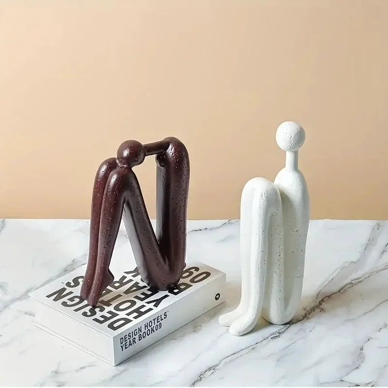 Modern Back-to-Back Abstract Couple Sculpture by House Of Avana