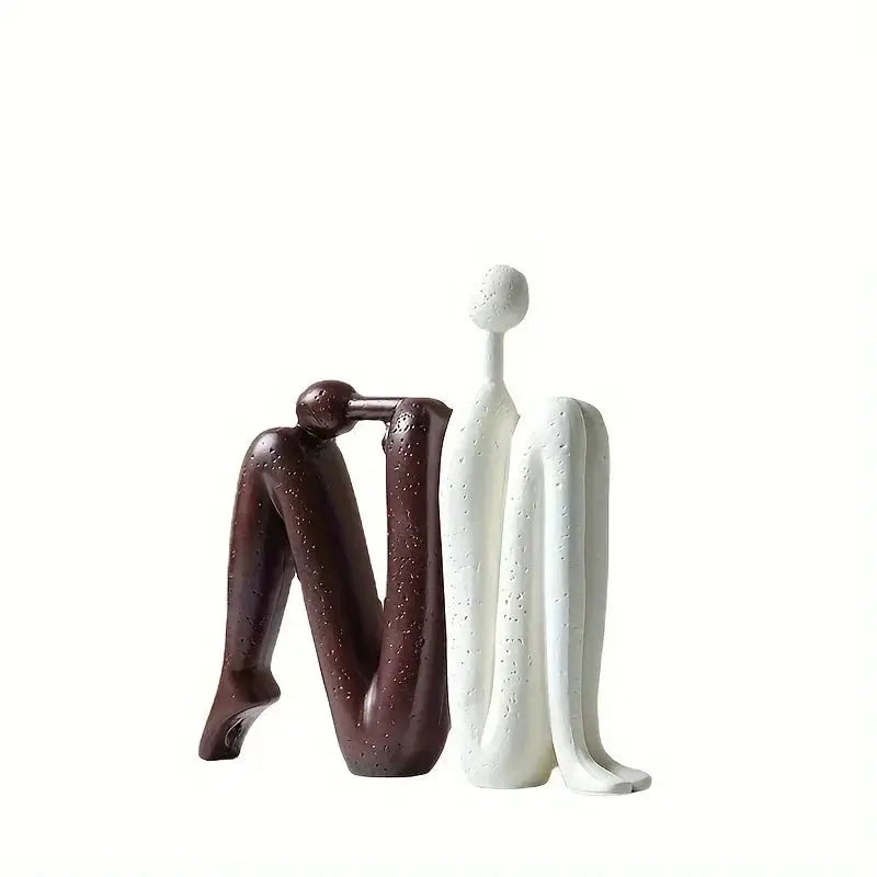 Modern Back-to-Back Abstract Couple Sculpture by House Of Avana