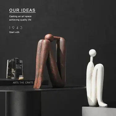 Modern Back-to-Back Abstract Couple Sculpture by House Of Avana