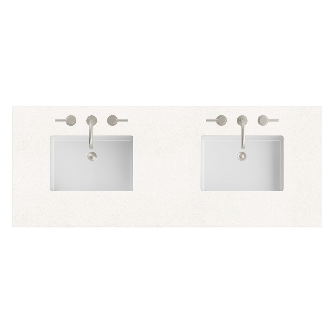 James Martin 60" Double Vanity Top with White Zeus countertop