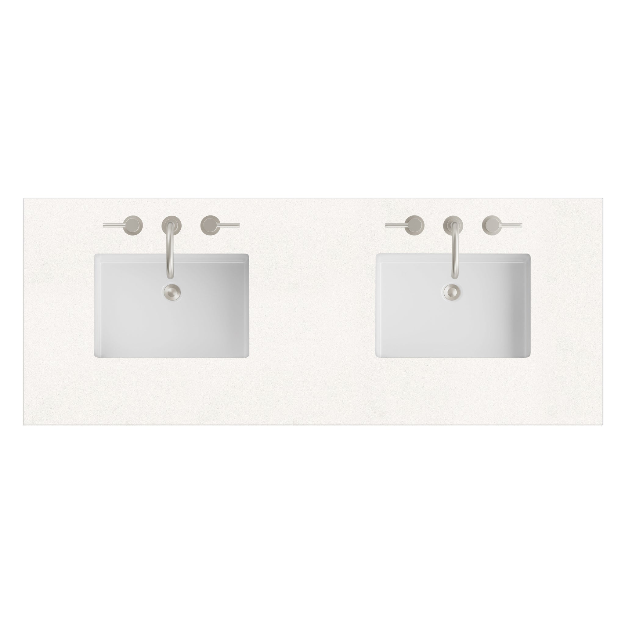 James Martin 60" Double Vanity Top with White Zeus countertop